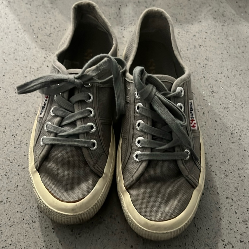 Superga Classic Canvas Sneakers.  Gray.  Size 6